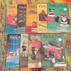 Lot Of 9 Vintage Pack-o-Fun Magazines